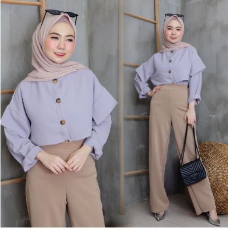 RISRUS FASHION KORINA BLOUSE WANITA DEWASA LENGAN PANJANG BAJU BLUS CEWE  CEWEK POLOS WARNA MAROON | Shopee Indonesia