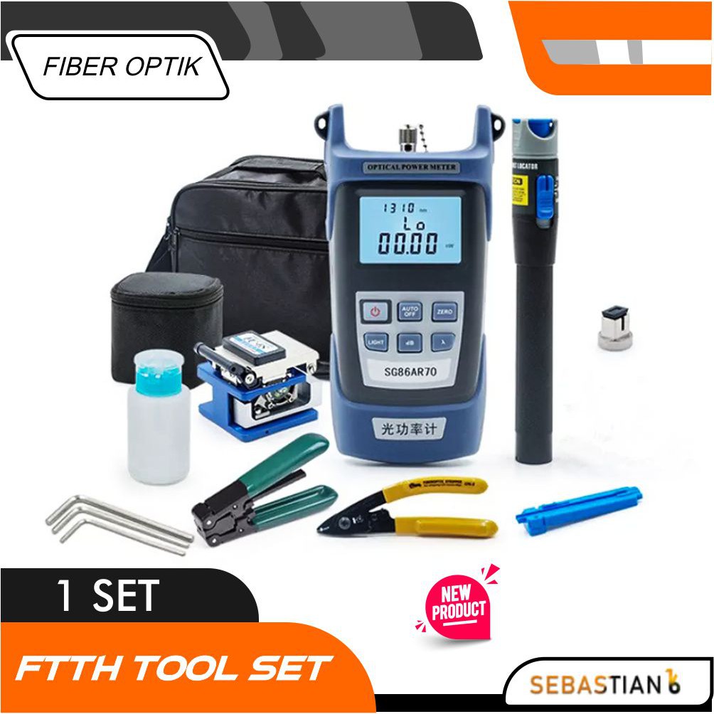 FTTH Tool Set Alat Kerja Fiber Optik VFL OPM Stripper