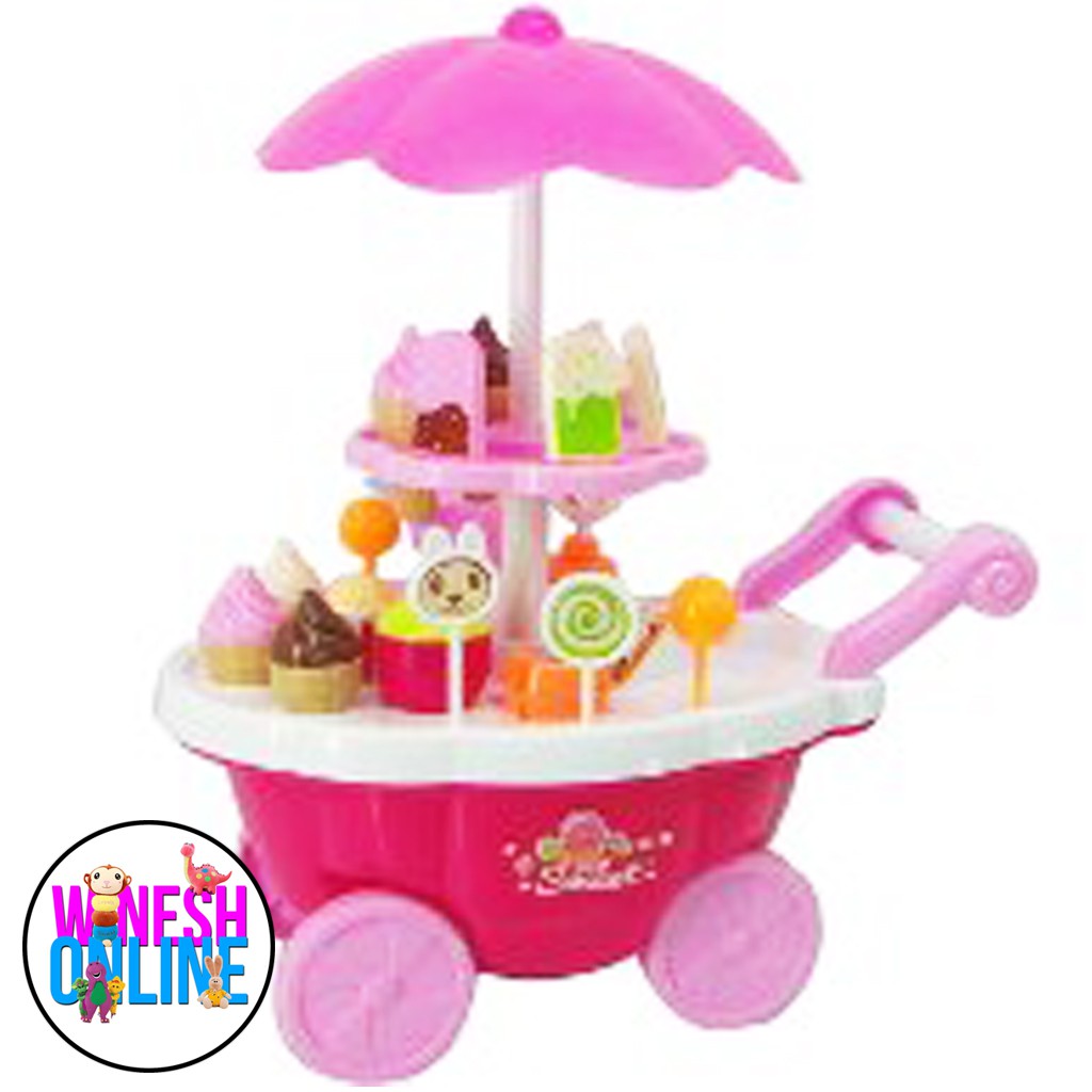 Jual Ice Cream Cart Sweet Shop Candy Cart / Mainan Anak Dorongan Es Krim | Shopee Indonesia