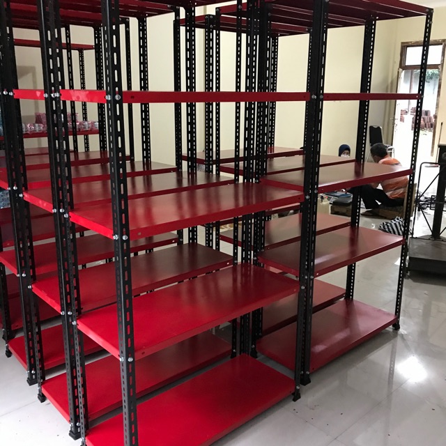 Rak barang / rak gudang / rak besi siku / rak susun GRATIS