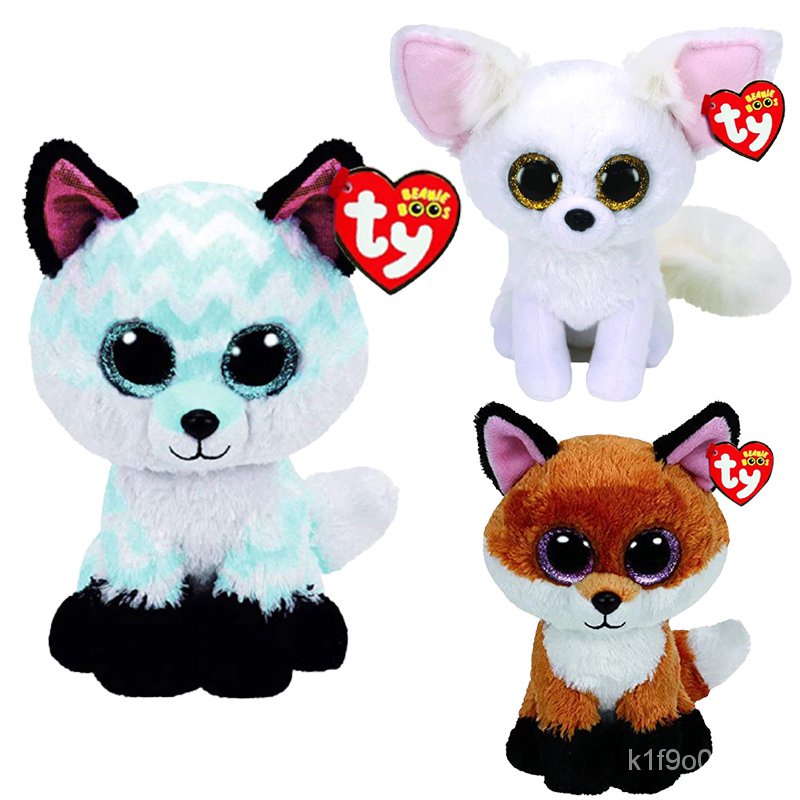 Jual TY Beanie Boos 6" White Fennec Fox Stuffed Animal Toy Plush Fox Series Collectible Soft