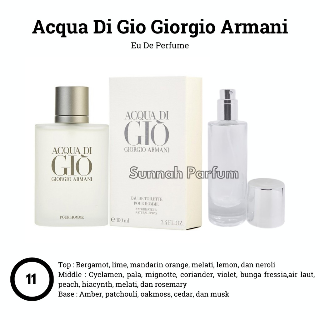 Jual Parfum Great Original Acqua Di Gio Giorgio Armani| Aqua Digio By Sunnah Parfum | Shopee Indonesia