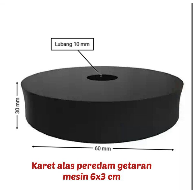 6x3 Karet Alas mesin Ac karet Ganjalan peredam mesin cuci penahan getaran mesing genset Shopee