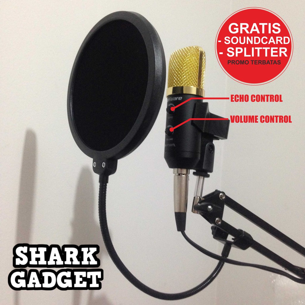 Jual PAKET RECORDING/ KARAOKE Microphone MKF100TL USB Mic Vol Echo