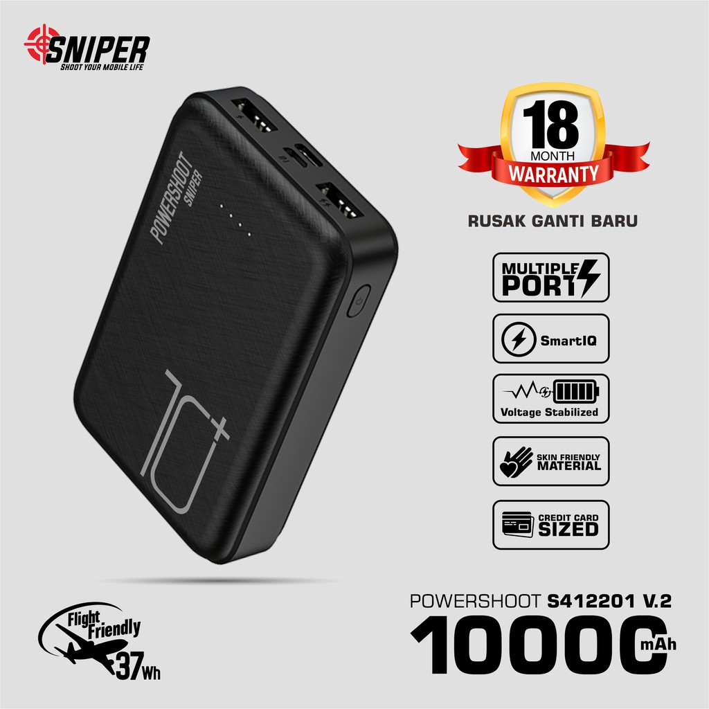 Powerbank Sniper 10000 mAh Powershoot S412201 Shopee Indonesia