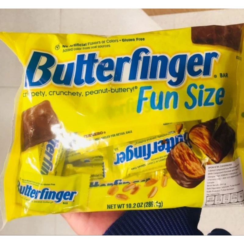 Jual Butter Finger Chocolate Peanut Fun size 289gr Shopee Indonesia