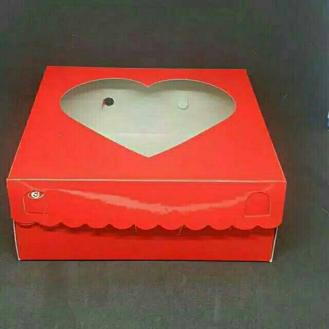 10pcs Dus Merah Love / Kemasan Kue size 20x20 22x22 25x25 Dus Kue Tart