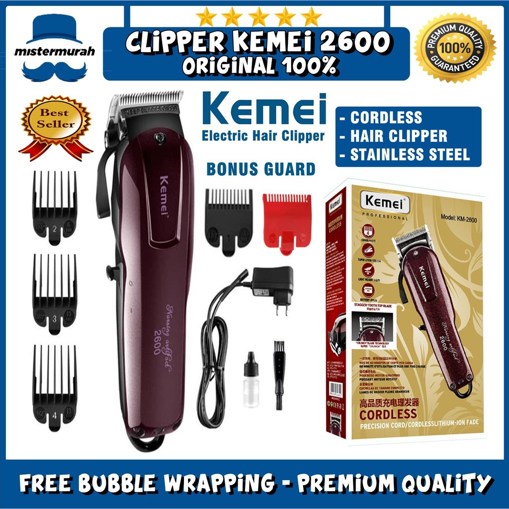 Alat Cukur Rambut Kemei 2600 KM 2600 Mesin Cukur Rechargeable Electric Hair Clipper Cordless