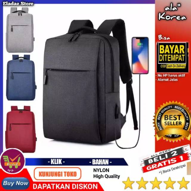 EL01 RANSEL ATAU TAS GAYA KOREA UNTUK PRIA DAN WANITA
