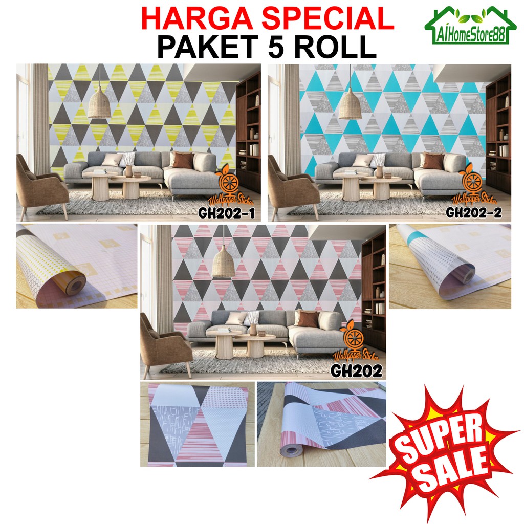 Jual PAKET 5 ROLL wllpaper murah Wallpaper Stiker wallpaper dinding