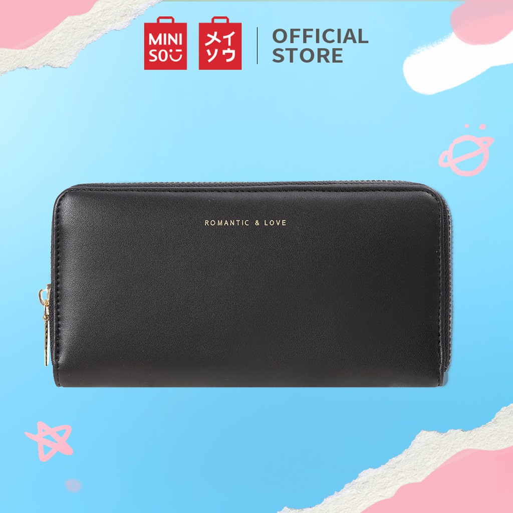 MINISO Dompet Wanita ritsleting Panjang gaya Lipat Zipper