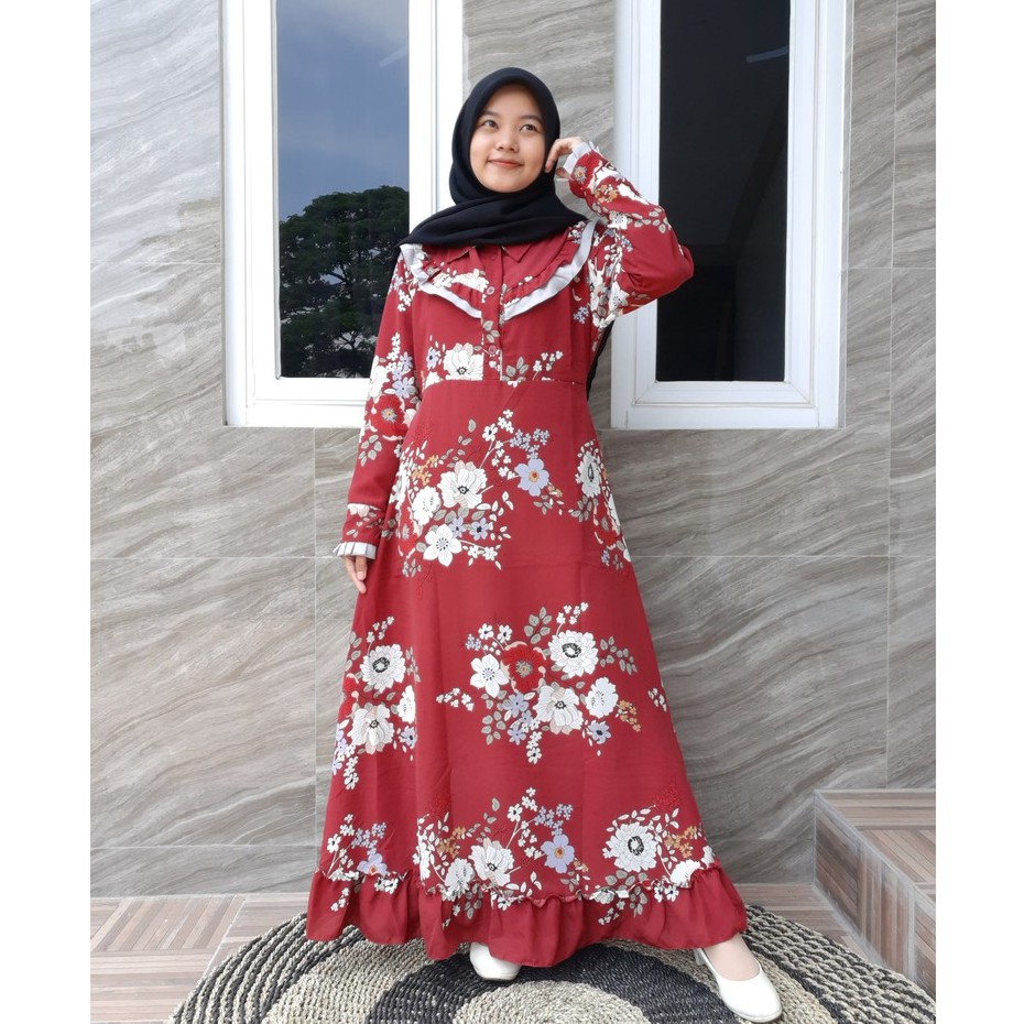 Monalisa Serut Susun/ Gamis Monalisa Susun Motif/ Dress