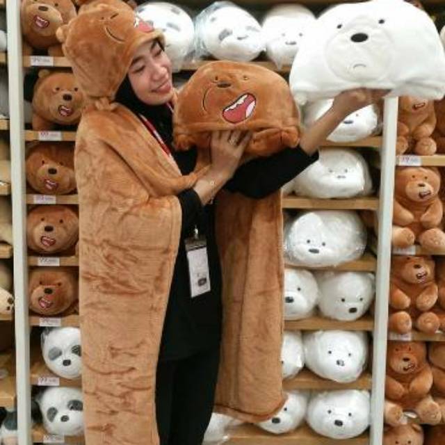 Bantal selimut we bare bears miniso 90 x 100 cm Shopee