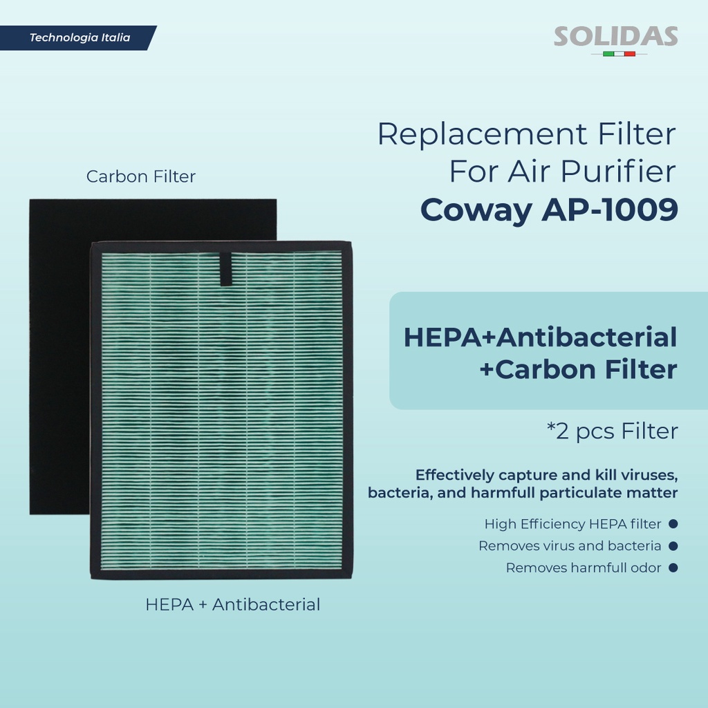 Jual Solidas Replacement Filter Air Purifier Coway AP1009 / HEPA