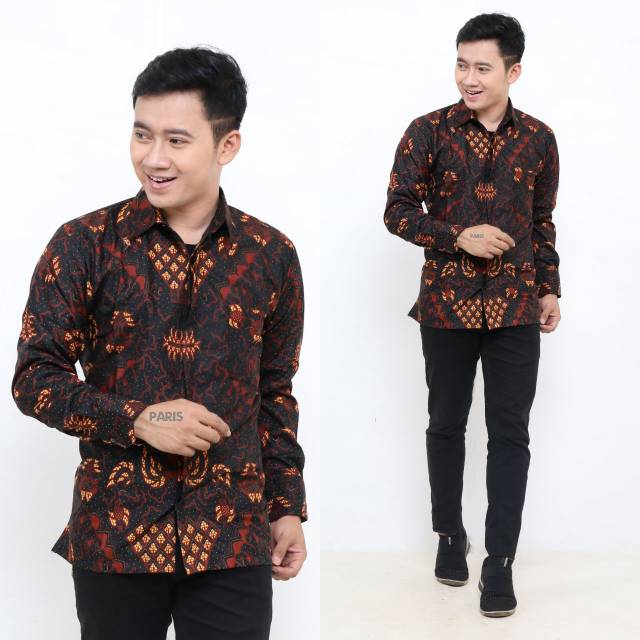 Jual Kemeja Batik Pria Cowok Lengan Panjang Premium Unggul Jaya Coklat Hitam Kerja Kantor Kemeja Formal | Shopee Indonesia