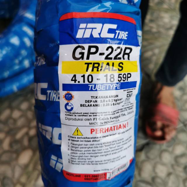 IRC 410 18 GP 22R TRIAL BAN TRAIL KEMBANG TAHU BELAKANG VELG RING 18