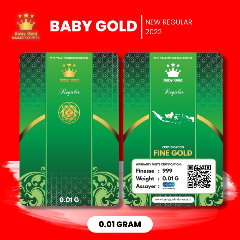 Jual Emas Mini 24 Karat 0.01 gram Babygold Resmi minigold asli semua