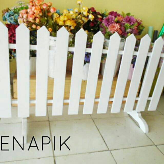 Pagar kayu mini hiasan taman putih shabby chic Shopee Indonesia