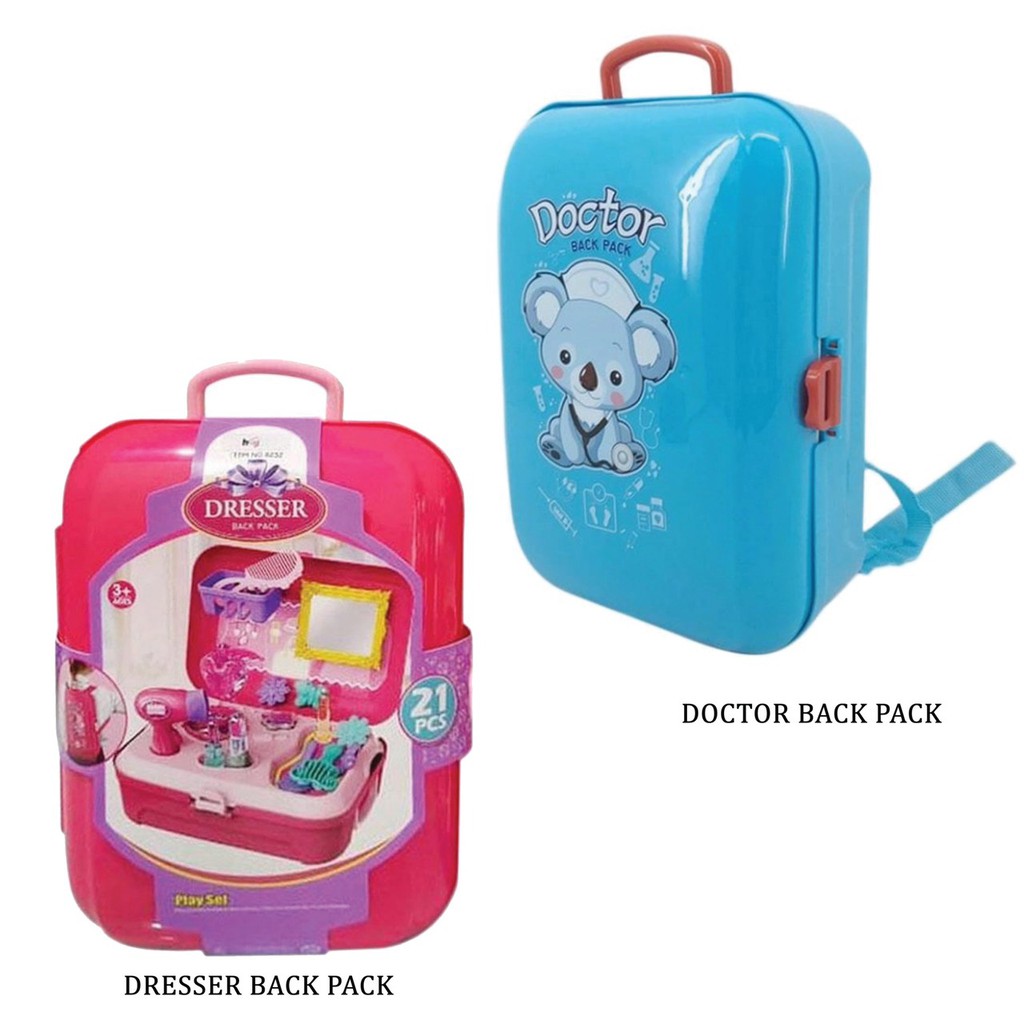 Jual Tcj - Mainan Anak Tas Makeup Dresser Backpack Koper & Doctor Medical Backpack Koper | Shopee Indonesia