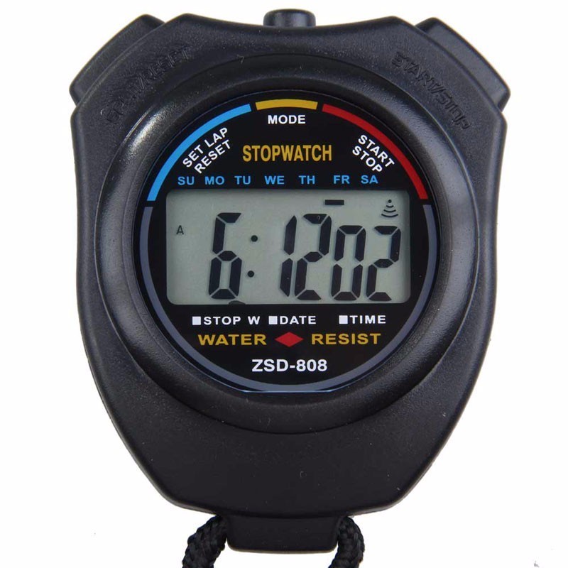 Jual Stopwatch Olahraga Profesional LCD dengan Strap Penghitung Waktu