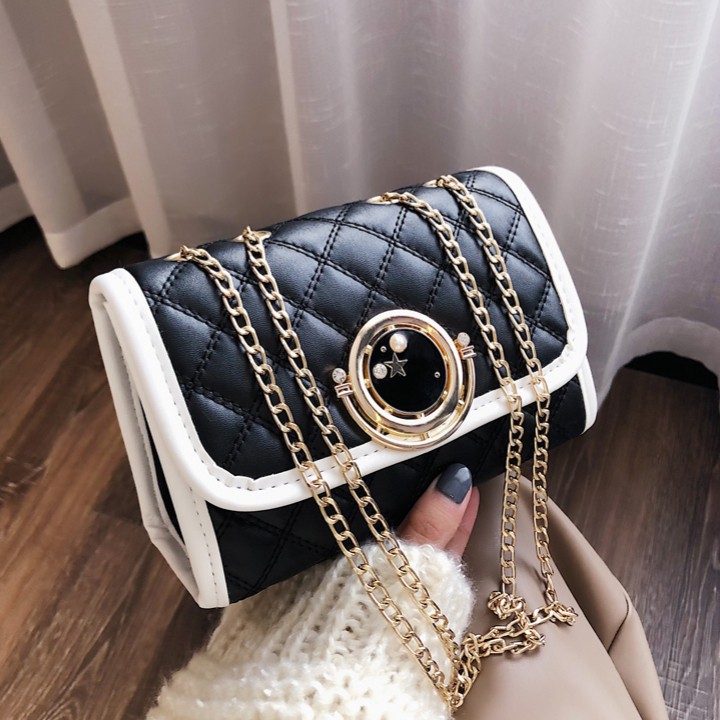 KALUNG WANITA STARY TA103B5 rantai emas import hitam import