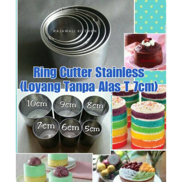 Tinggi 7cm Cookie Cutter Stainless Ring Plong Tanpa Alas Cetakan
