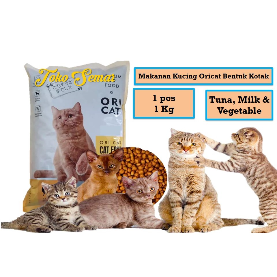 Jual Makanan Kucing ORI CAT 1 kg BENTUK KOTAK ORICAT Kering Premium Cat