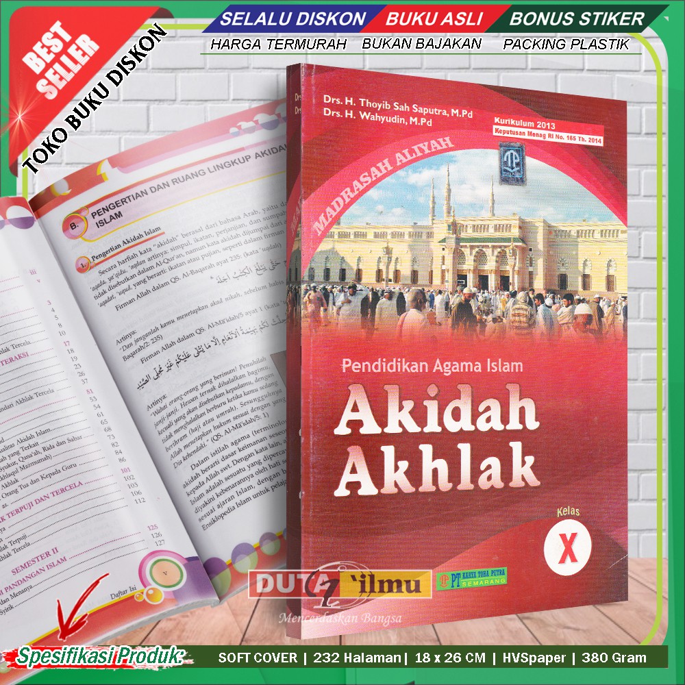 Jual AKIDAH AKHLAK 10 Buku Pelajaran Aqidah Akhlaq SMA/MA Kelas X