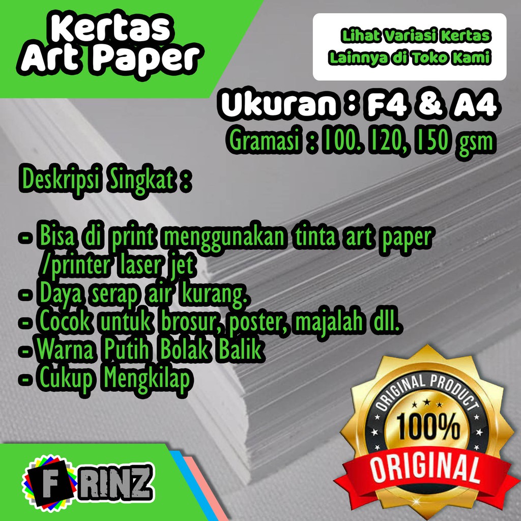 Jual Kertas Art Paper F4 A4 / Kertas Art / Art Carton / Karton Art High