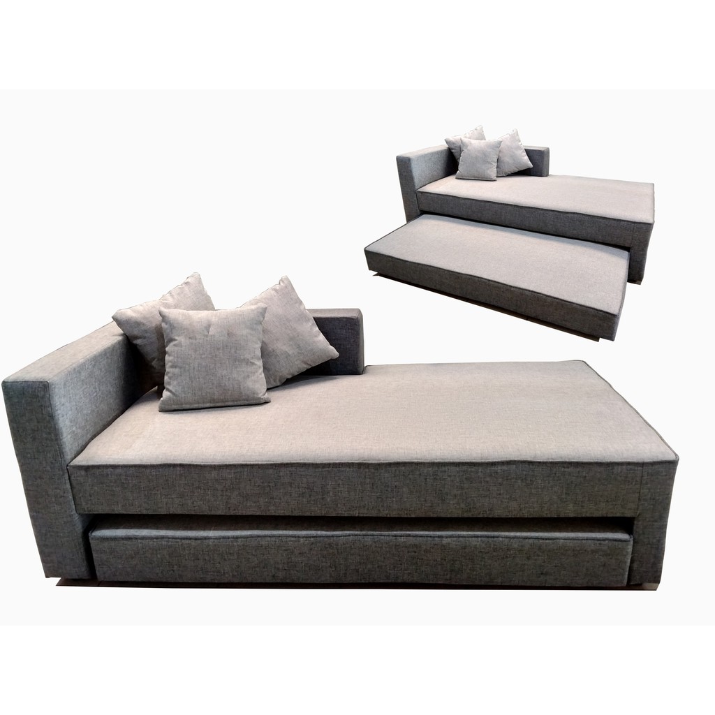 Sofa Bed Cleo Abu_Sofa Bed Multifungsi_Sofa Bed Murah Shopee Indonesia