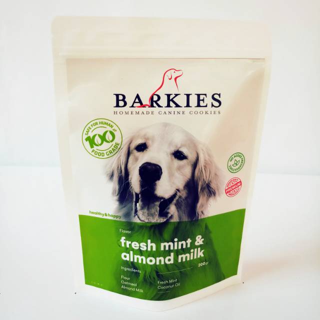 Homemade Dog Snack Snack Anjing Barkies Premium Fresh Mint & Almond Milk / Cemilan Anjing