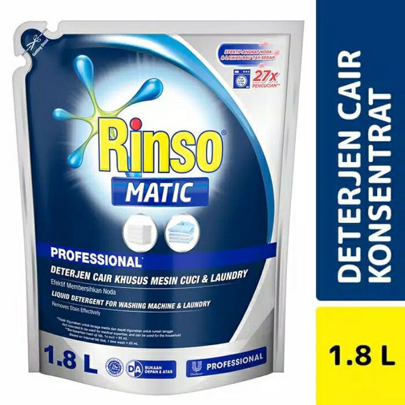 Rinso Matic Cair Professional 1,8 L Shopee Indonesia
