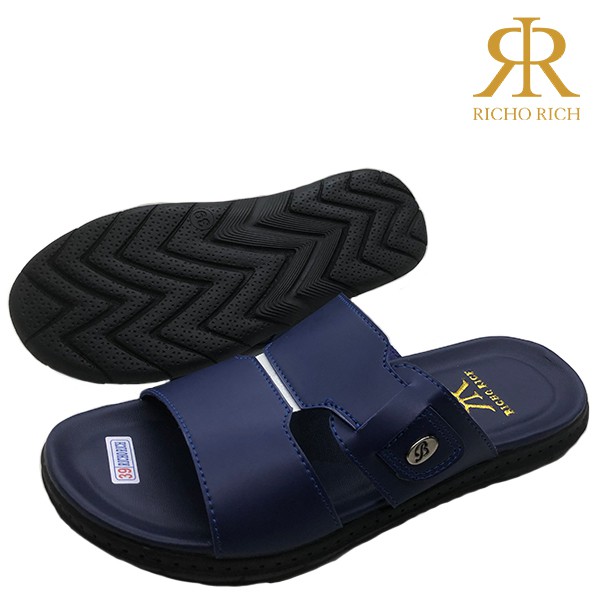 (BISA COD) Sandal Slop Pria RICHORICH BIRU Urban BLUE