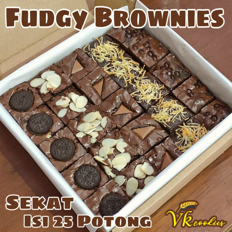 Jual Fudgy Brownies Sekat, 20x20 Isi 25 Potong (Free kartu ucapan