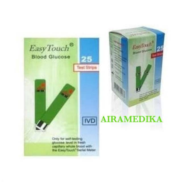 EasyTouch Strip Gula Darah/Stik Gula Darah/Alat Test Strip Glucose Refill isi 25 Easy Touch