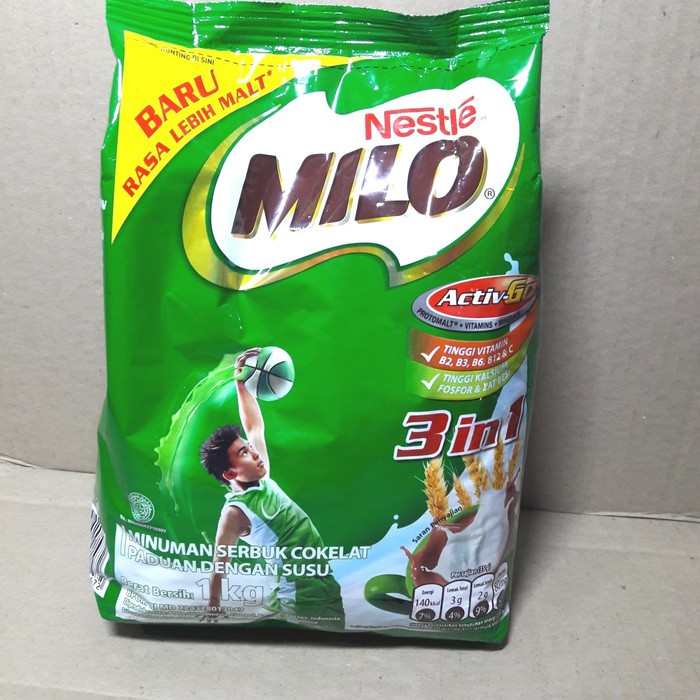 Jual Susu Milo 3In1 Activ-Go 1Kg / Nestle Milo 3In1 / Susu Coklat / Susu Milo / Nestle Milo 3In1 Activ-Go | Shopee Indonesia