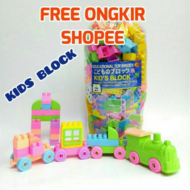 Jual (Ongkir1Kg) Kids Block Bongkar Pasang Edukasi Blok / Balok Susun Mainan Anak Edukatif Blocks Bricks | Shopee Indonesia