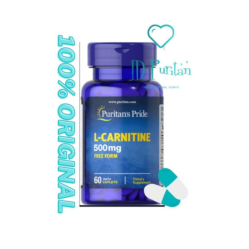 Puritan Pride LCarnitine 500 mg 60 Caplets untuk metabolisme tubuh