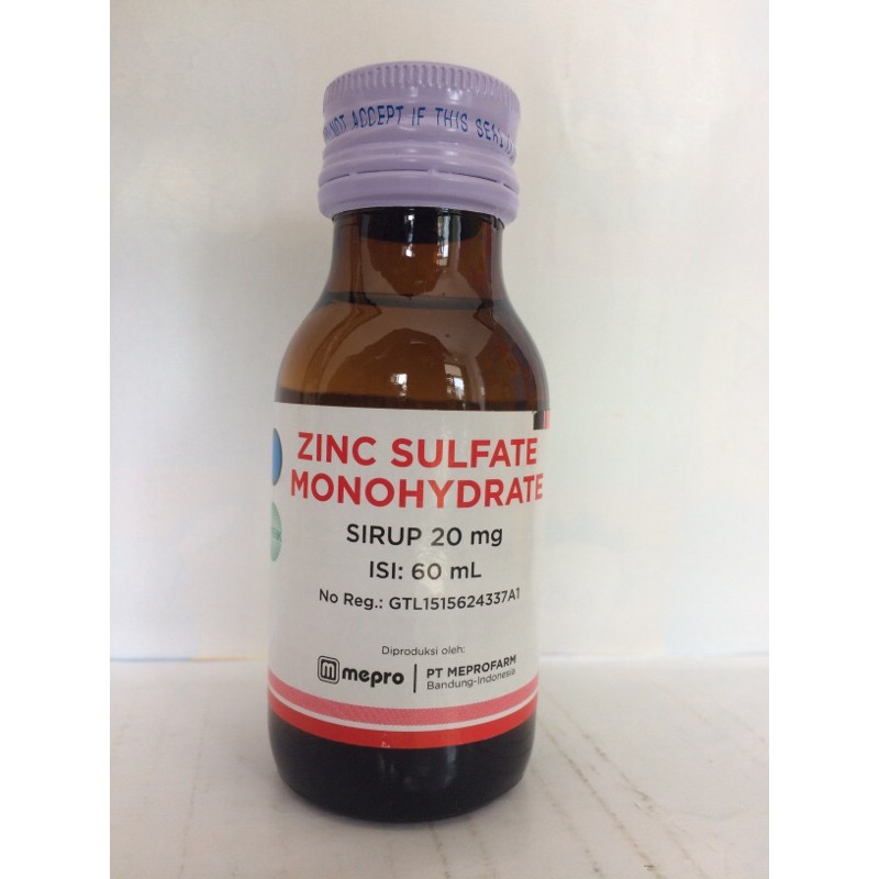 Jual ZINC Sulfate Sirup 60 ML Vitamin Pencernaan Anak Diare Shopee