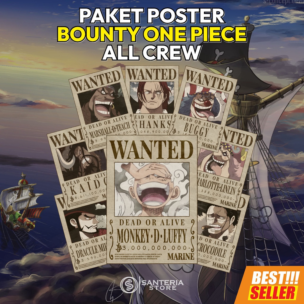 Jual Poster Bounty One Piece Size A4 Isi 10 Poster All Crew Poster