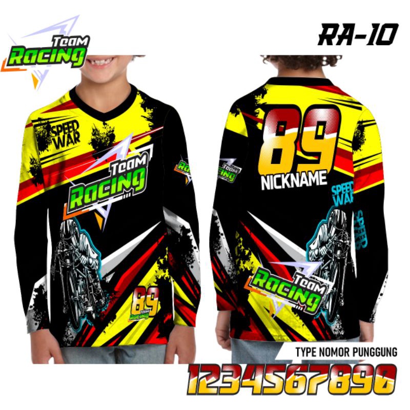 Jual Jersey Racing Team Kaos Balap Anak Lengan Panjang || Tipe A | Shopee Indonesia