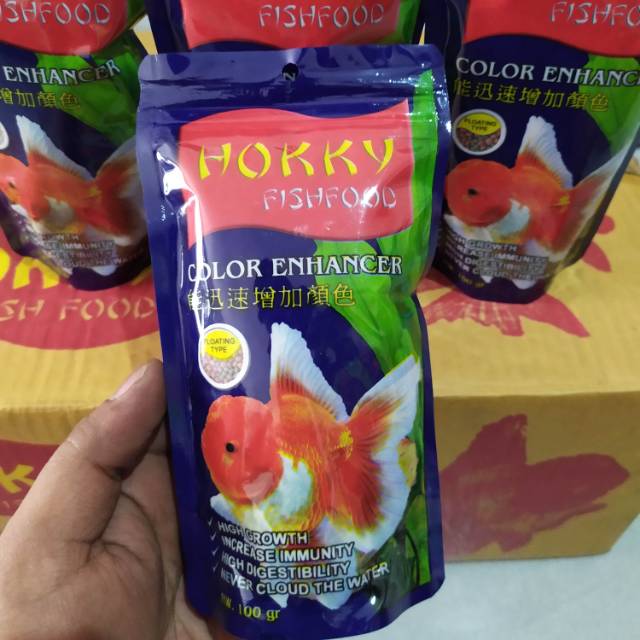 Hokky Fish Food Color Enhancer 100gr Pelet Ikan Koki Pencerah Warna |  Shopee Indonesia