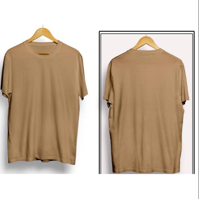 Jual Kaos Polos Oneck Cotton Combed 30S Milo Cokelat Muda | Shopee Indonesia