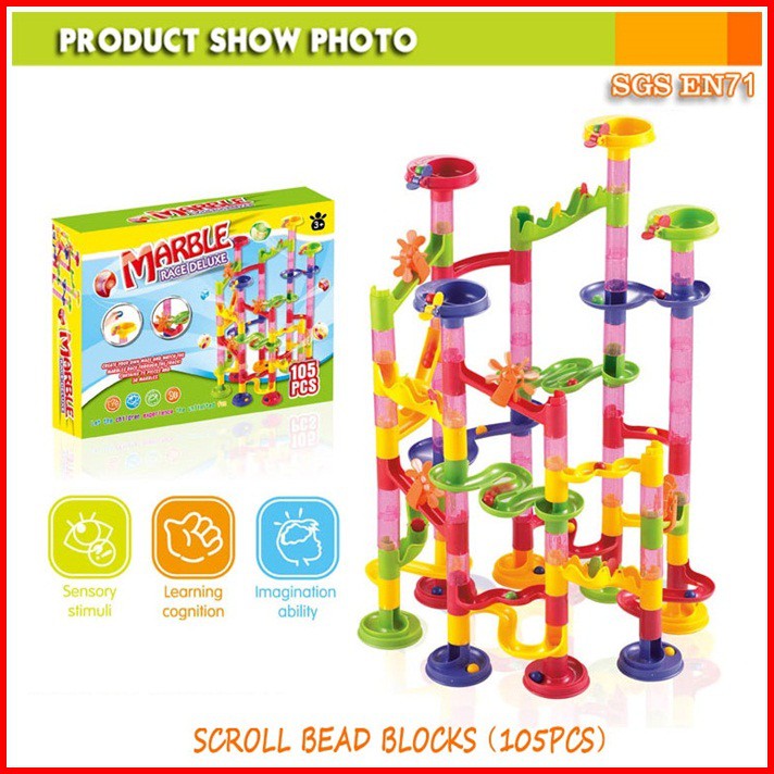 Jual [105Pcs] Mainan Balapan Kelereng - Marble Run / Marble Race | Shopee Indonesia