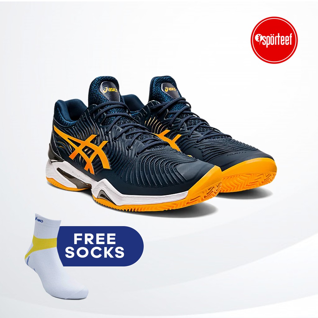 Jual Asics Court Ff 2 Clay Novak French Blue Tennis / Sepatu Tenis Djokovic Original | Shopee Indonesia