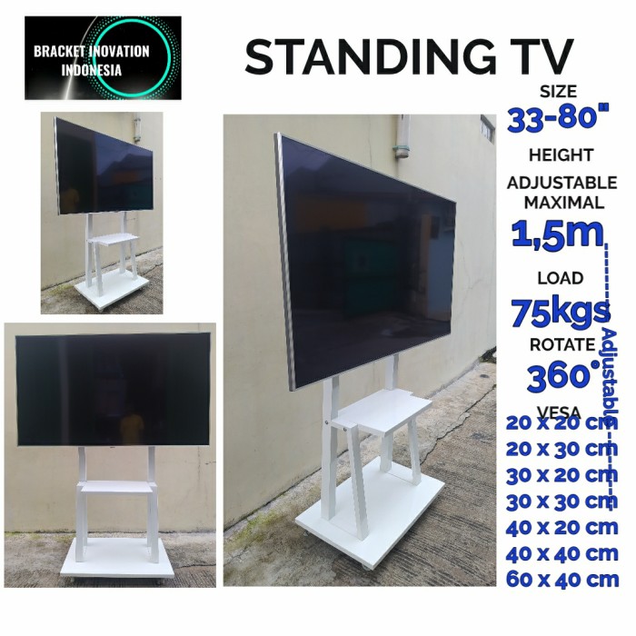 Jual BRACKET TV STAND 80 75 70 65 60 55 50 49 43 42 40 32 INCH WATER
