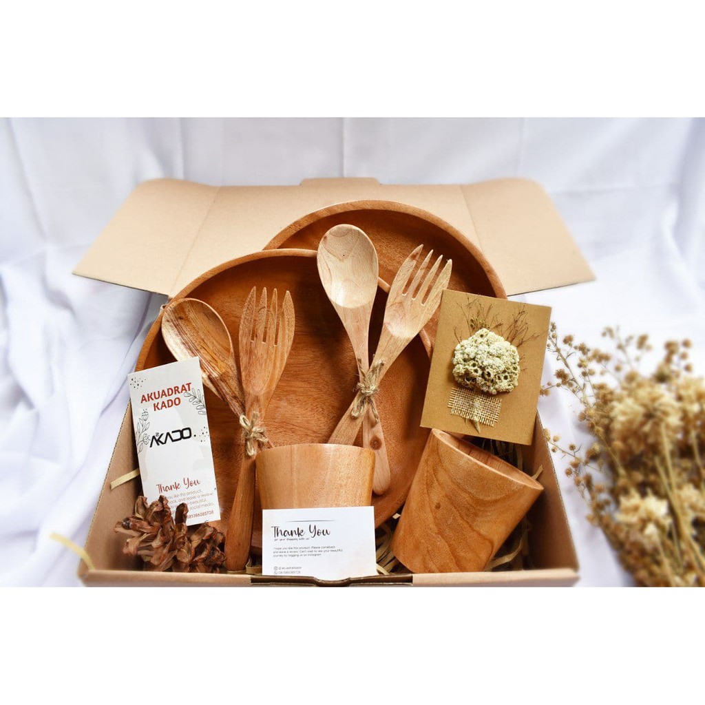 Adara Hampers Alat Makan Kayu (6 pcs) Gift / Parcel / Kado / Hadiah