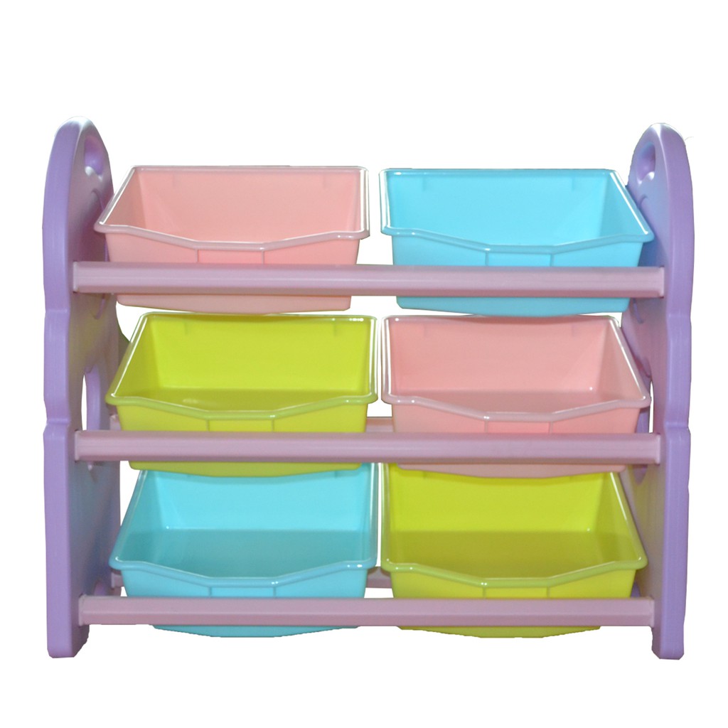 Jual Rak Penyimpanan Mainan Anak 3 Tingkat Warna Warni Dengan Kotak | Shopee Indonesia