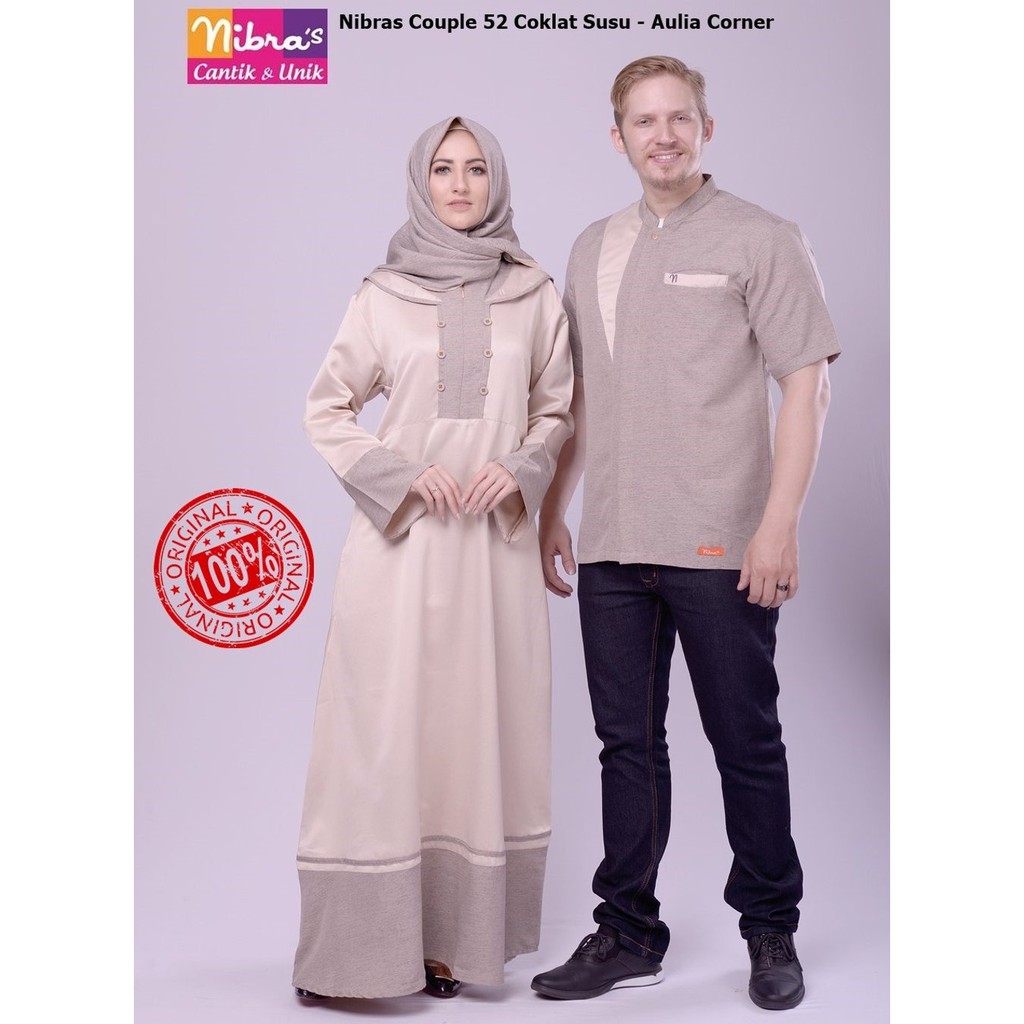 Gamis Nibras Terbaru 2019 Couple Jilbab Cornskin