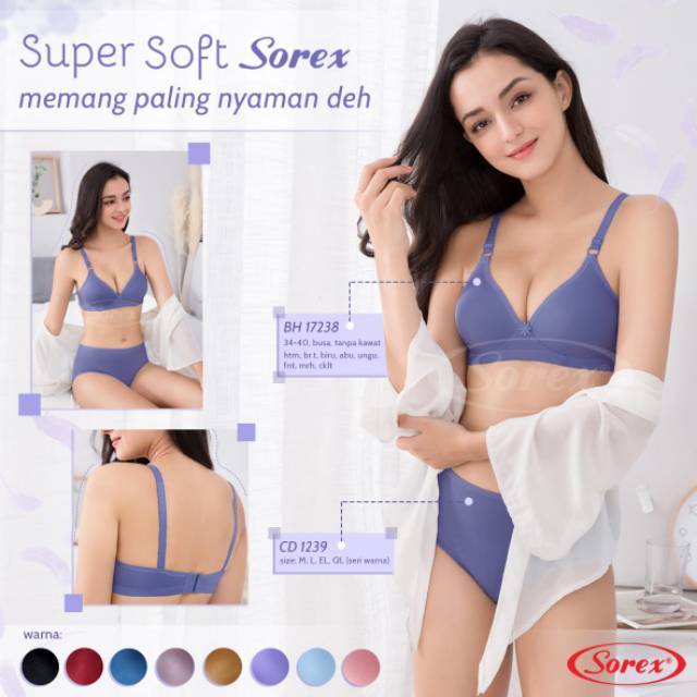 SOREX Bra Set Super Soft Tanpa Kawat ( BRA + CD ) | Shopee Indonesia